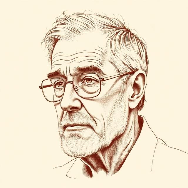 Stiliserat porträtt av Stephen King