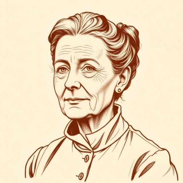 Stiliserat porträtt av Selma Lagerlöf