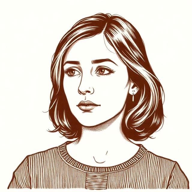 Stiliserat porträtt av Sally Rooney