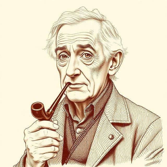 Stiliserat porträtt av J.R.R. Tolkien