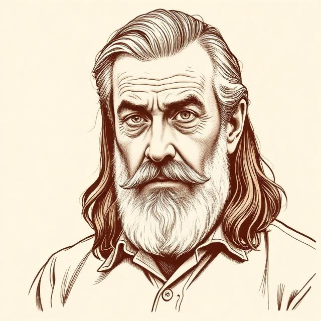 Stiliserat porträtt av Karl Ove Knausgård