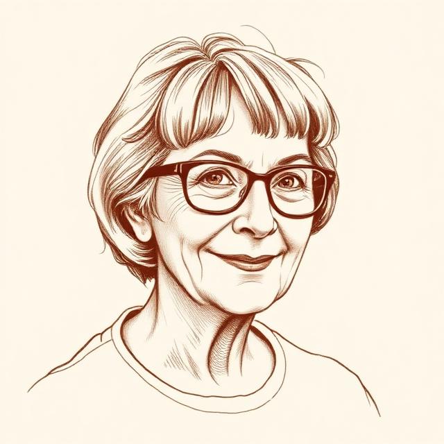 Stiliserat porträtt av Ursula K. Le Guin